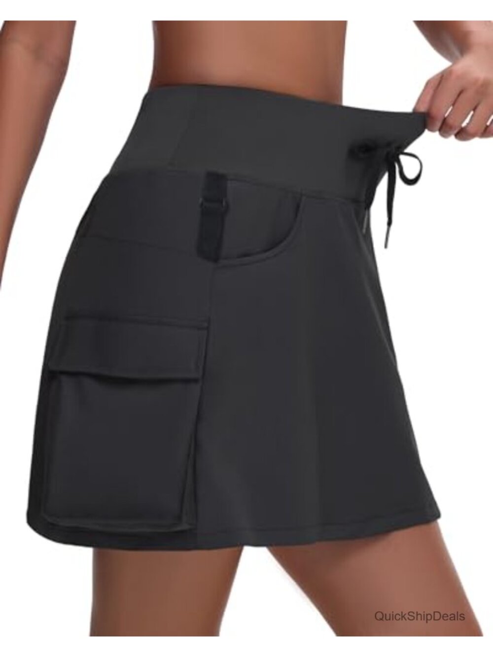 High Waisted Hiking Cargo Skort Skirt with Liner Quick Dry